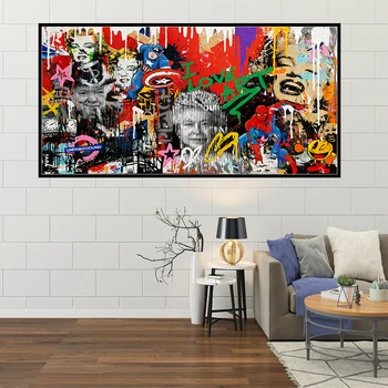 

Banksy Graffiti Canvas Art Prints Paintings Wall Art Poster Pop Decoration Pictures wall Art Decorative Free Shipping