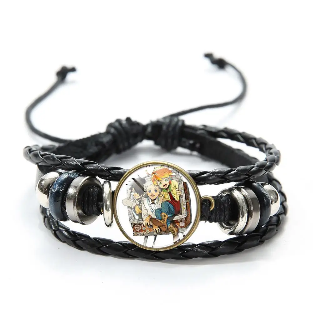 SONGDA Anime The Promised Neverland Bracelet Emma Norman Ray Brothers Cartoon Charm Casual Leather Bracelet Friendship Gift - Окраска металла: Style 8