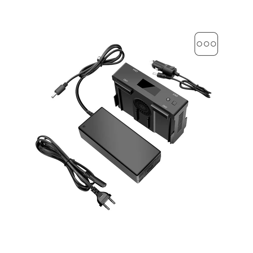EU Plug New 4 in 1 Multi-function Battery Charger for DJI Mavic 2 Pro Zoom Drone Car Charger Adapter Charging Hub Smart Rapid Charge - Цвет: EU Plug