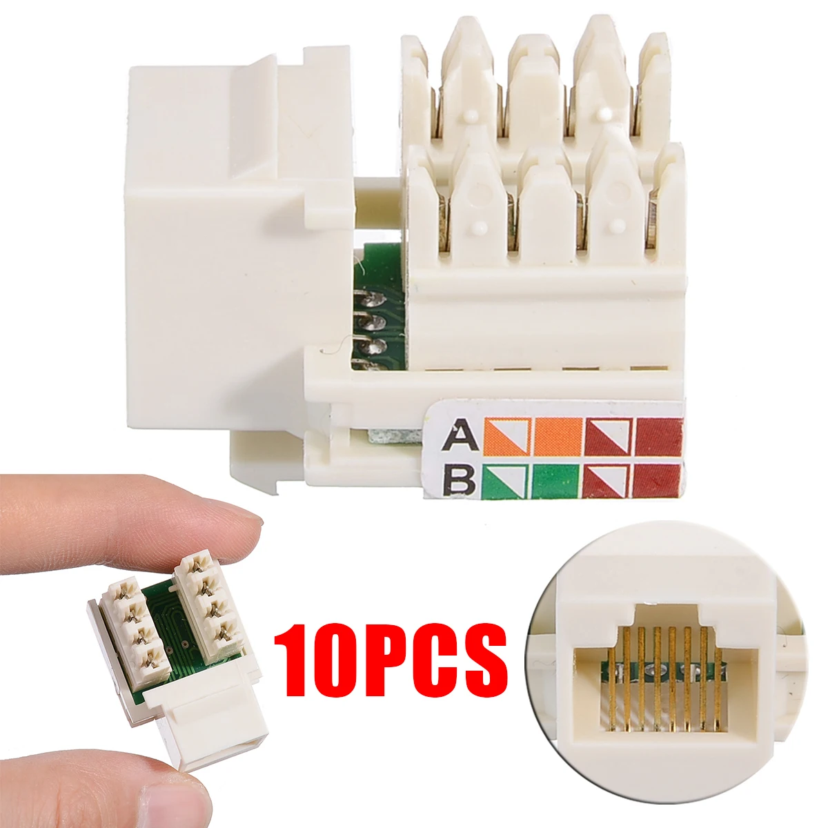 

Компьютерные детали 10 шт. RJ45 CAT5e Keystone Jack 8P8C, панель, неэкранированный Ethernet сетевой зажим, модуль, настенный штекер, разъем