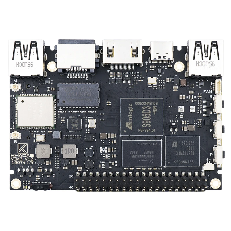 AiSpark Khadas VIM3L Amlogic S905D3-N0N x4 A55 на частоте 1 9 ГГц с Mali G31 MP2 800 МГц GPU 2 Топы NPU SBC |