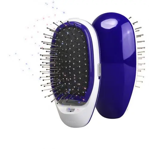 Home Travel Portable Electric Ionic Hairbrush Scalp Massage Comb Hair Care Tool - Цвет: Фиолетовый
