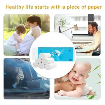 

12 Rolls Toilet Paper 4 Layers Paper Bathroom Toilet Kitchen Paper Tissue Cleaning Paper Wood Pulp Paper Strong Water Absorption
