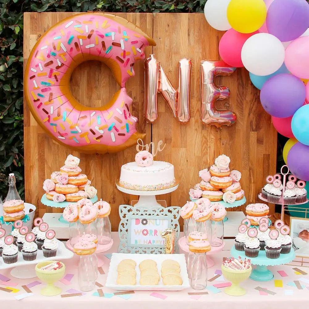 Вечерние баннеры на первый день рождения PATIMATE Sweet Donut вечерние принадлежности для