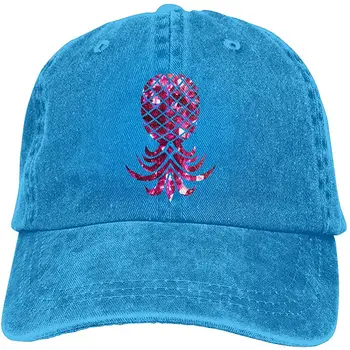 

Unisex Adults Vintage Washed Baseball Cap Adjustable Dad Hat - Upside Down Pineapple Black