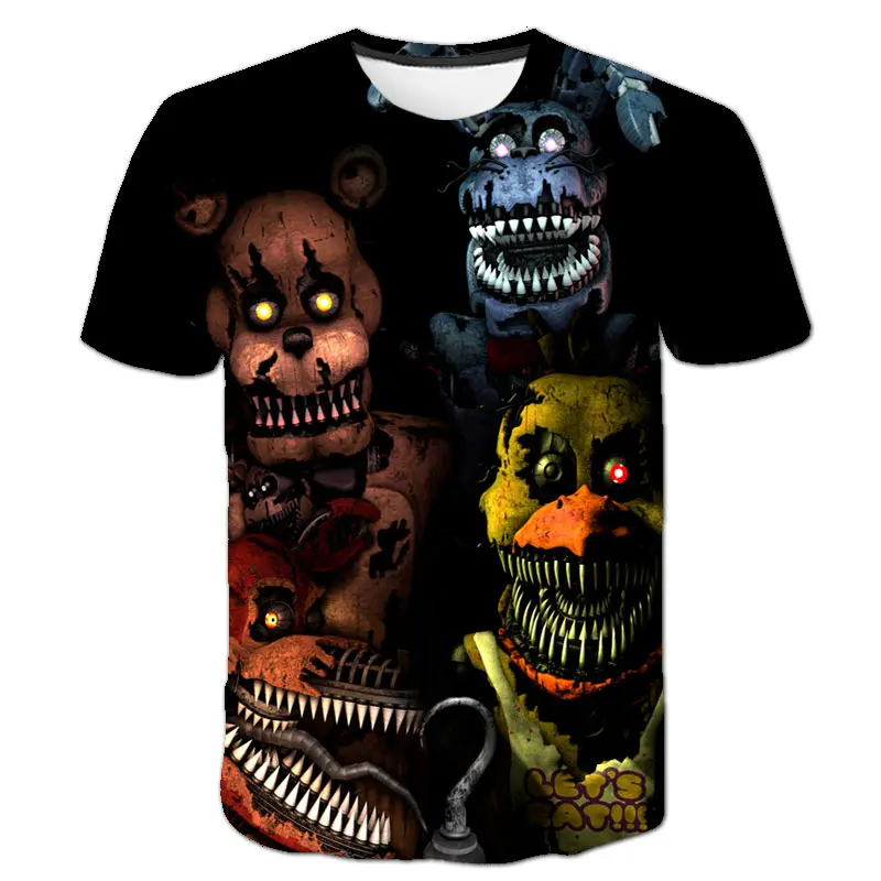 

2020 Summer Short Sleeve Five Nights At Freddy's T-Shirts 4-14Y Kids T Shirts Boys Clothing Children's Clothes 5 Freddys Tops