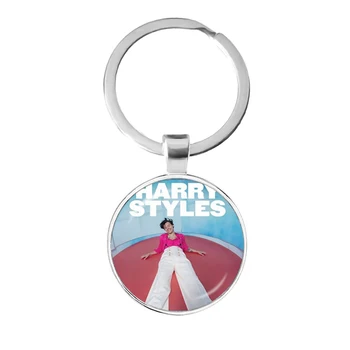 

Harry Styles Love On Tour 2020 Fine Line Pendant Keychain Glass Cabochon Bag Key Rings Holder For Fans Fashion Gift