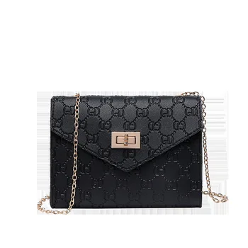 

2020 summer fresh embossed letters small square bag fashion lock chain shoulder bag messenger mini phone bag