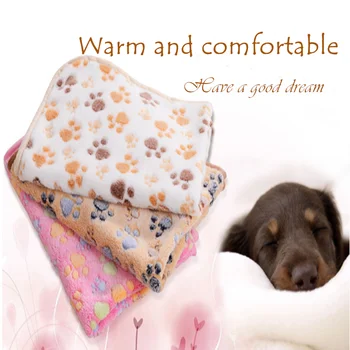 

Comfortable Pet Bed Mats Sleep Flora Paw Print Dog Cat Puppy Fleece Soft Blanket Pet Dog Beds Mat For Pet Cat Small Dog Supplies