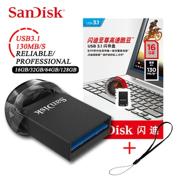 

SanDisk CZ430 ULTRA FIT Mini USB 3.1 Flash Drive Disk 128GB 64GB Memory Stick 32GB 16GB Pen Drive usb stick for car laptops