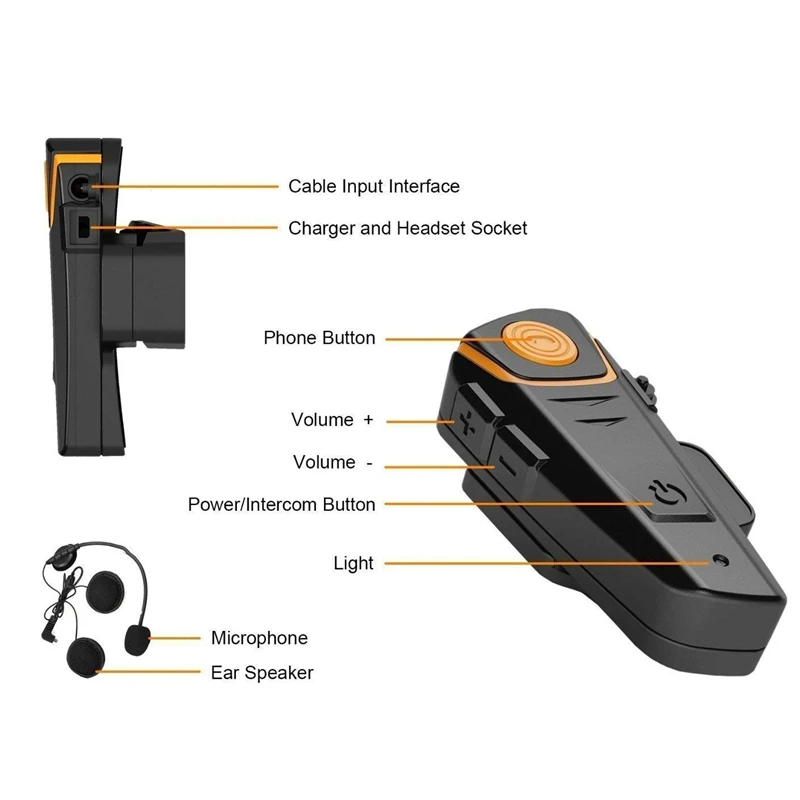 Bluetooth гарнитура для мотоциклетного шлема Интерком переносная рация внутренней связи-рация для мотоцикла музыка Handsfree до 2-3 всадников