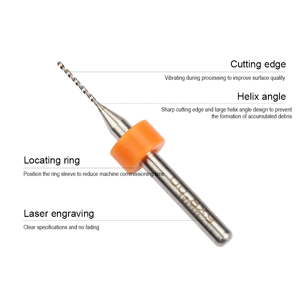 JelBo 10pcs/Set PCB Mini Drill Bit Tungsten Steel Carbide for Print Circuit Board CNC Drill Bits Machine(0.1mm to 1.2mm