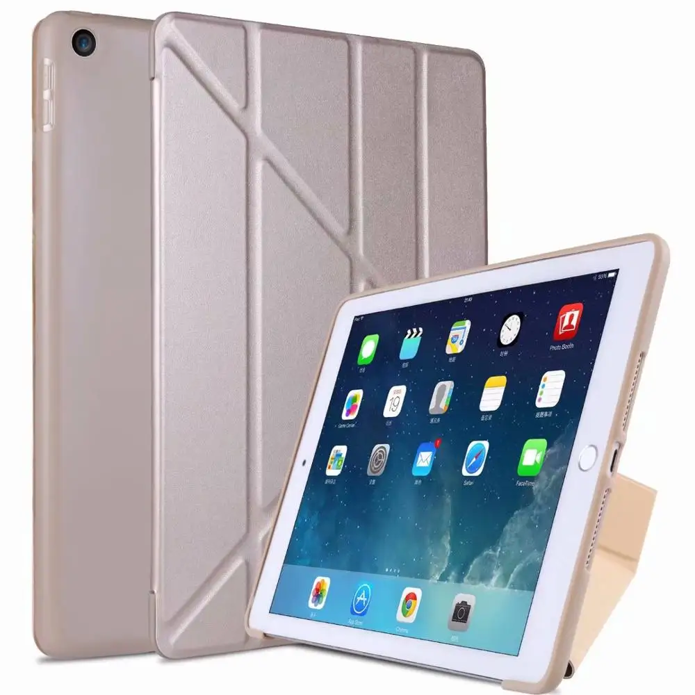 Складной чехол-подставка для iPad 10,2 Чехол Мягкий силиконовый чехол для iPad 7th 10,2 A2197 A2198 защитный чехол - Цвет: Golden
