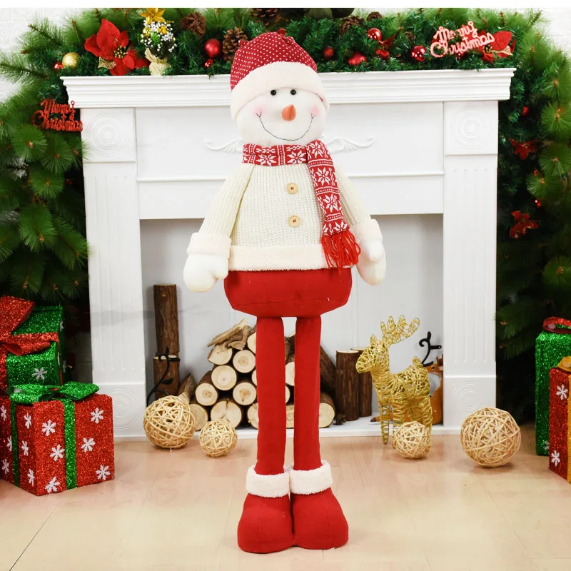 Snowman 100 см большая кукла Санта-Клаус, Рождественская елка, украшения, натальные фигурки, веселое Рождество, adornos de navidad, Новогоднее украшение - Цвет: Snowman