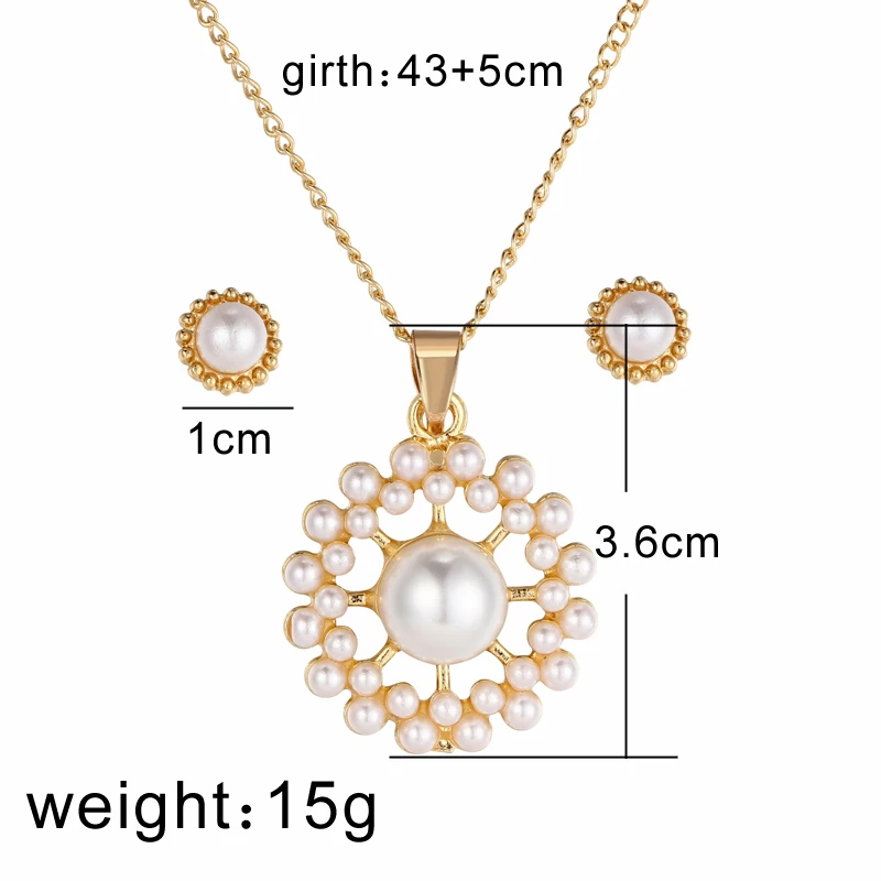 Chain Pearl Pendant Jewelry Set 6