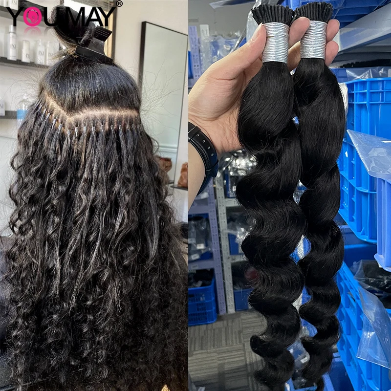 Loose Wave Microlink Hair Extensions Human Hair Brazilian Itip Human