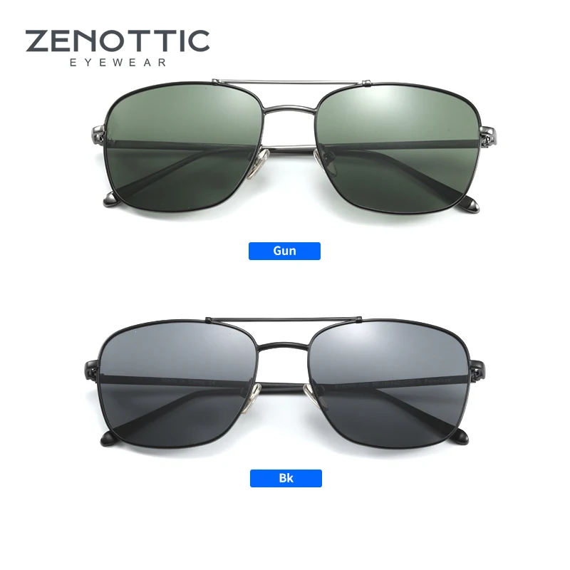 Titanium Alloy Sunglasses Vintage Square Polarized Men's Women Pilot Gradient Mirror Shades Eyewear polarized sunglasses