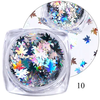 

12 Boxes Nails Sequins Gradient Maple Leaf Manicure Sequins Nail Decor Shining Nail Stickers for Women Lady Girl