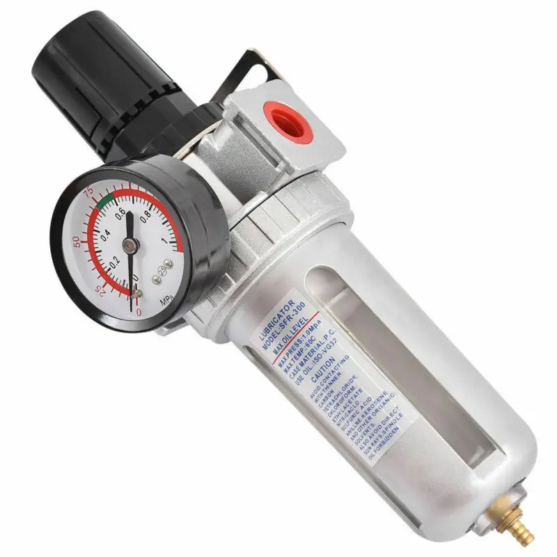 

2* Air Pressure Regulator Filter Water Separator W/ Pressure Gauge Replacement