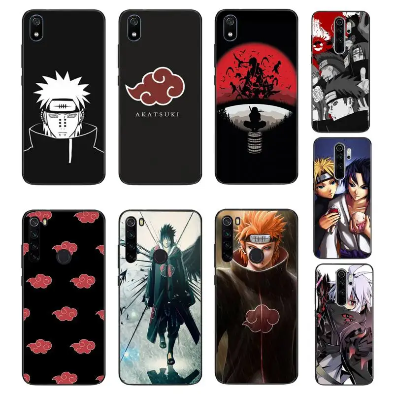 YJYDNHBD Akatsuki Logo Naruto черный ТПУ мягкий чехол для телефона Xiaomi Redmi Note8T 7 9 Pro 5A Redmi4X 6A 6 8 5Plus