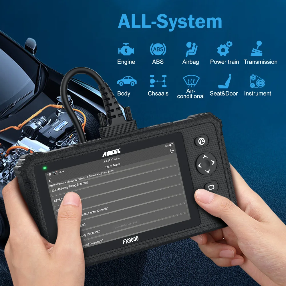 Диагностический сканер Ancel FX9000 OBD2 профессиональный автомобильный прибор для