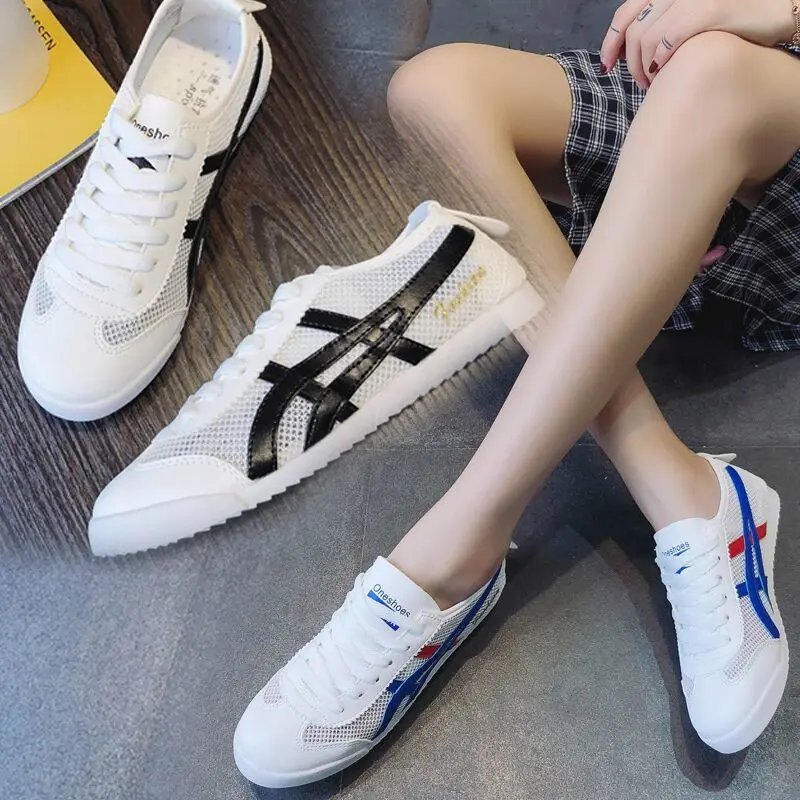 

2019 Autumn Summer New Style Flat White Shoes Versatile Student Network Red Breathable Street Snap Casual Sports WOMEN'S Shoes
