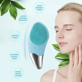 

USB Charging Silicone Face Cleansing Brush Instrument Electric Wash Washing Artifact Pore Cleaning Facial Massage Relaxation
