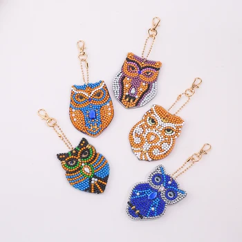 

Beautiful DIY Lovely Owl Kit Full Drill Special Shaped 5D Diamond Painting Keychain Bags Smartphone Straps for Kids Girlfriend