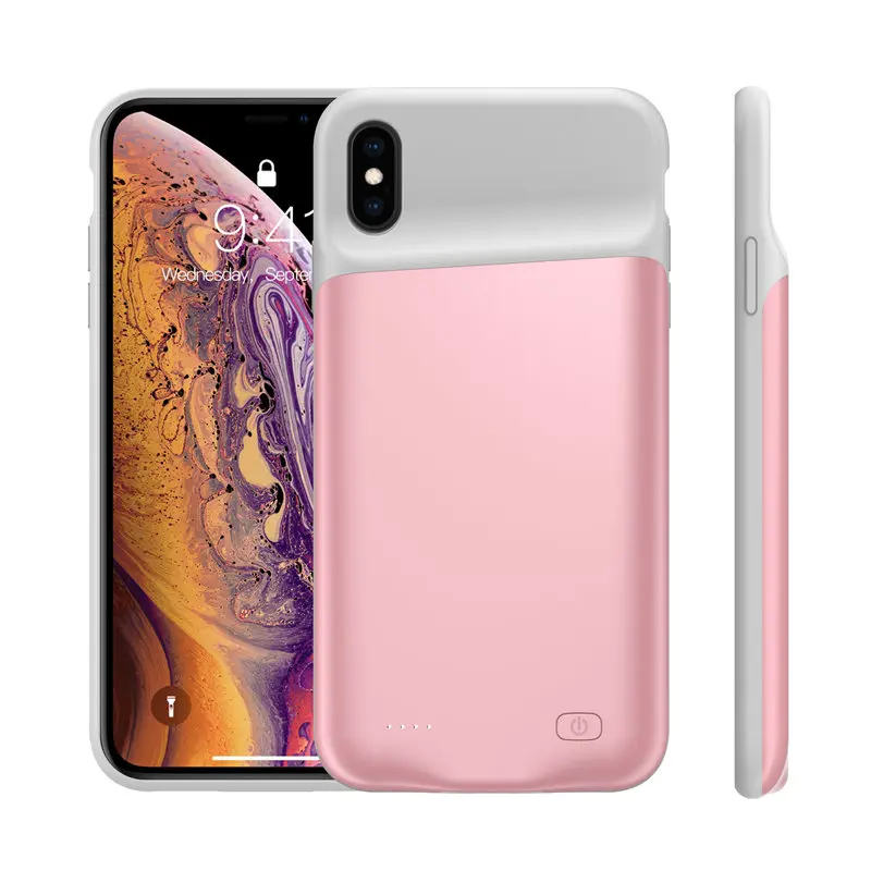 Тонкий силиконовый чехол для аккумулятора iPhone X XS XR внешний ударопрочный с