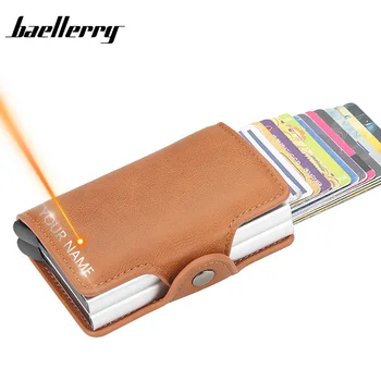 

RFID Free Name Engraving Men Wallets Rfid 14 Card Holders Male Vintage Black Short Purse Small Leather Slim Wallets Mini Wallets