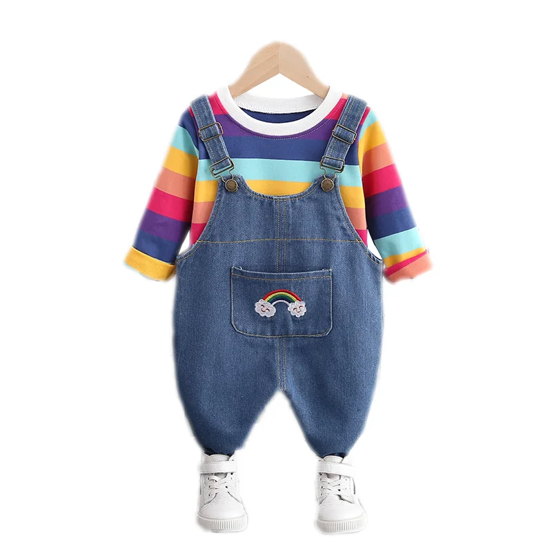 2 шт. Детская футболка с длинным рукавом в полоску | одежда и обувь