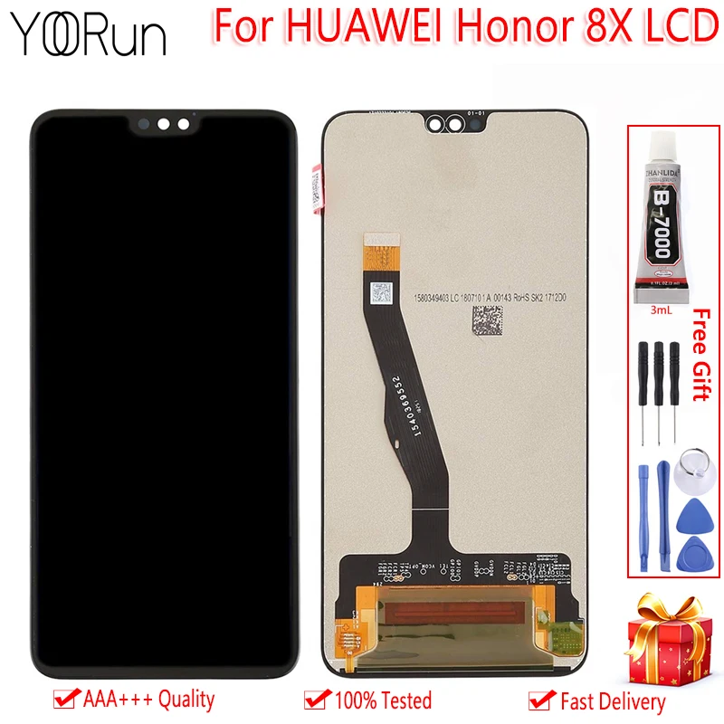

6.5" Original LCD For Huawei Honor 8X LCD Display Touch Screen Digitizer Assembly Free tools Replacement For HUAWEI Honor 8X LCD