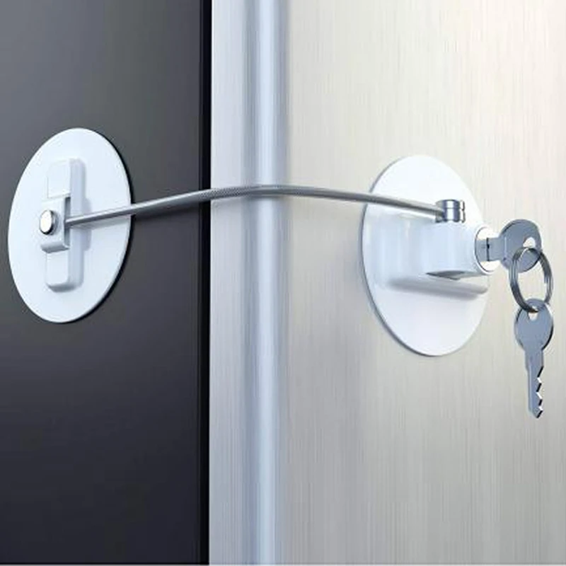

Hot Child Safety Lock Window Refrigerator Safety Limit Lock for Drawer Door Secur Key Lock Zinc Alloy Material for Durability 2P