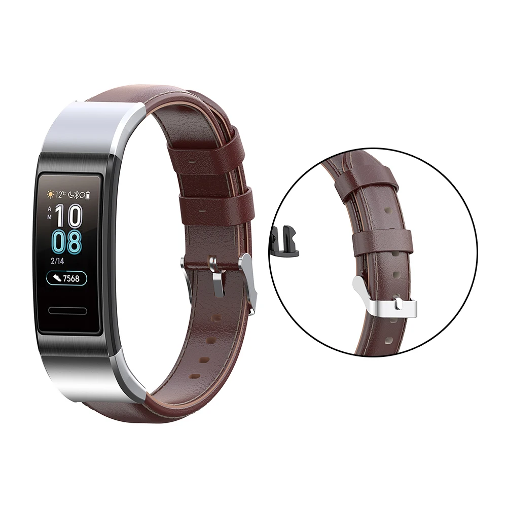 Кожаный браслет ремешок для huawei Band 3/Band 3 Pro/TER-B09/TER-B29, Брендовые Часы из натуральной кожи