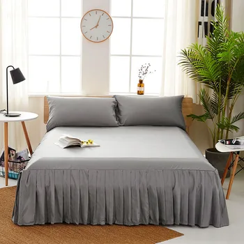 

New Solid color Coming Polyester Mattress Pad Protector Mattress Cover Fitted Sheet Separated Bed Linens with Elastic Rubber