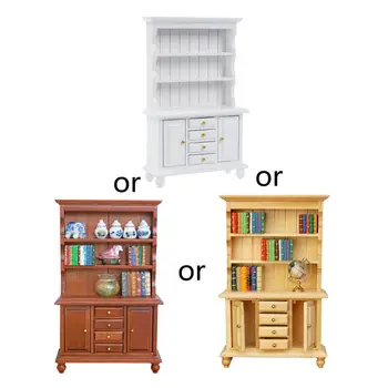 

1/12 Mini Dollhouse Miniature Bookcase Bookshelf Cabinet Cupboard Furniture DIY Color&Style Random Delivery