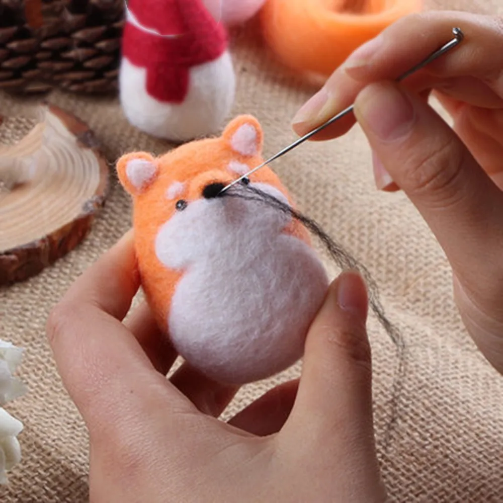 

Doll Wool Felt Craft DIY Non Finished Poked Set Handcraft Kit for Needle Material Bag Pack