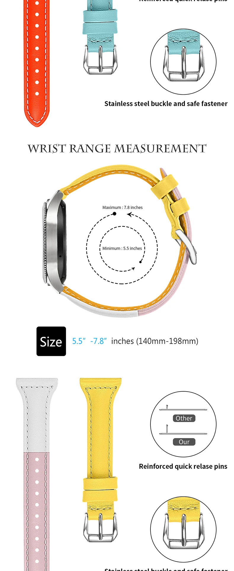 Ремешок для часов samsung Galaxy часы для Amazfit Смарт часы кожаный ремешок для Garmin браслет для samsung Galaxy ремешок для часов