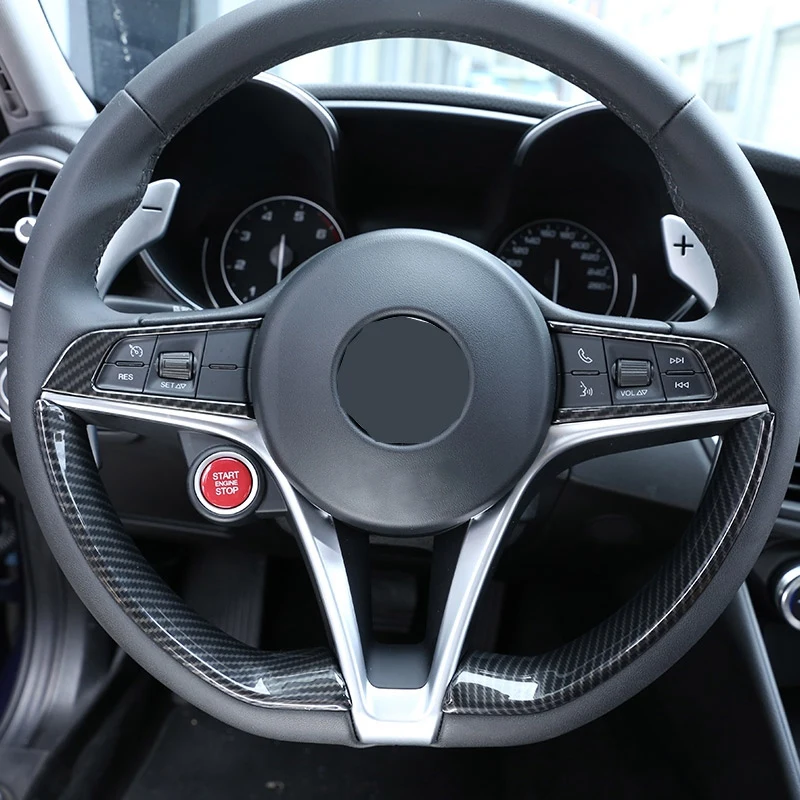 3 шт., элементы отделки автомобиля из углеродного волокна, аксессуары для Alfa Romeo Giulia Stelvio: 1 шт., АБС-пластик, накладка на головку переключения передач и 2 шт