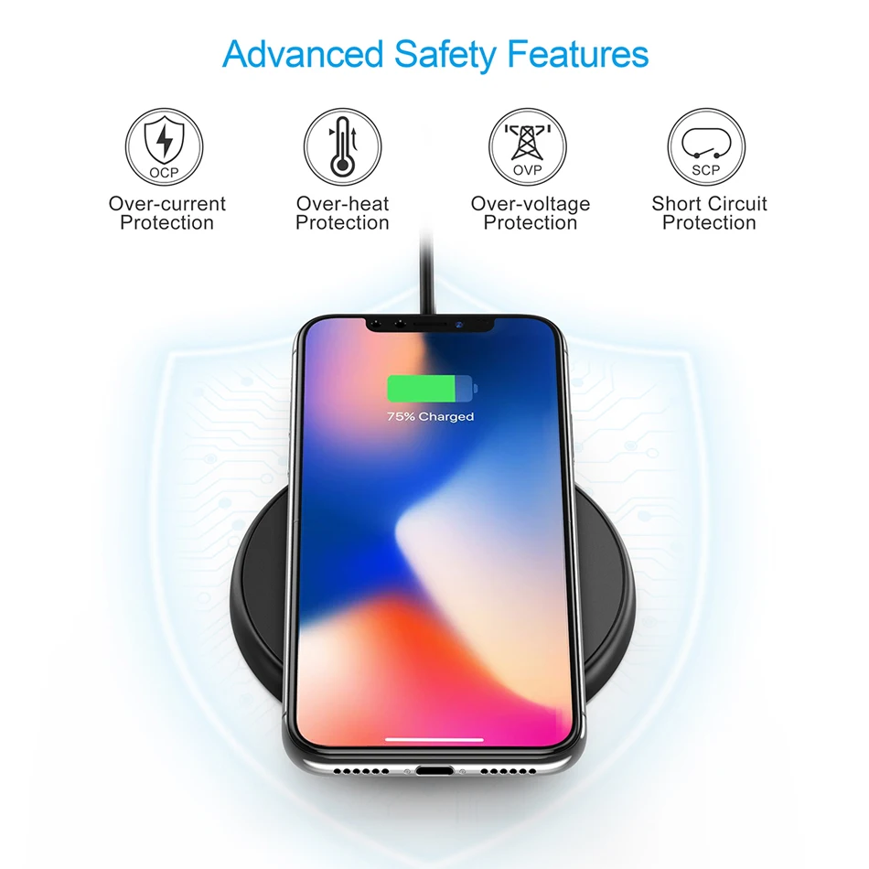CHOETECH 10 Вт Быстрое беспроводное зарядное устройство для iPhone X XS Быстрое беспроводное зарядное устройство для samsung Galaxy S9/S9 Plus/S8/Note 8 зарядное устройство