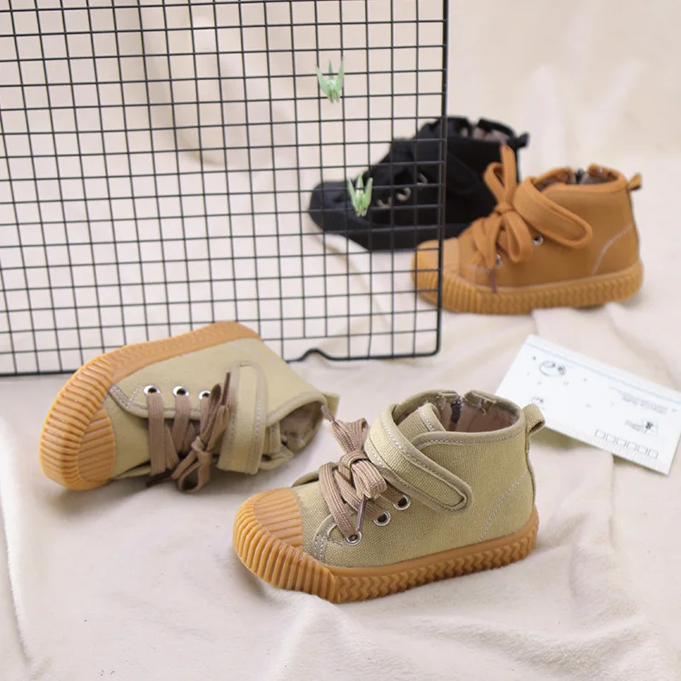 New Winter Kids High Sport Sneakers Baby Girls Casual Sneakers Children Warm Chunky Sneakers Toddler Boys Brand Canvas Shoes