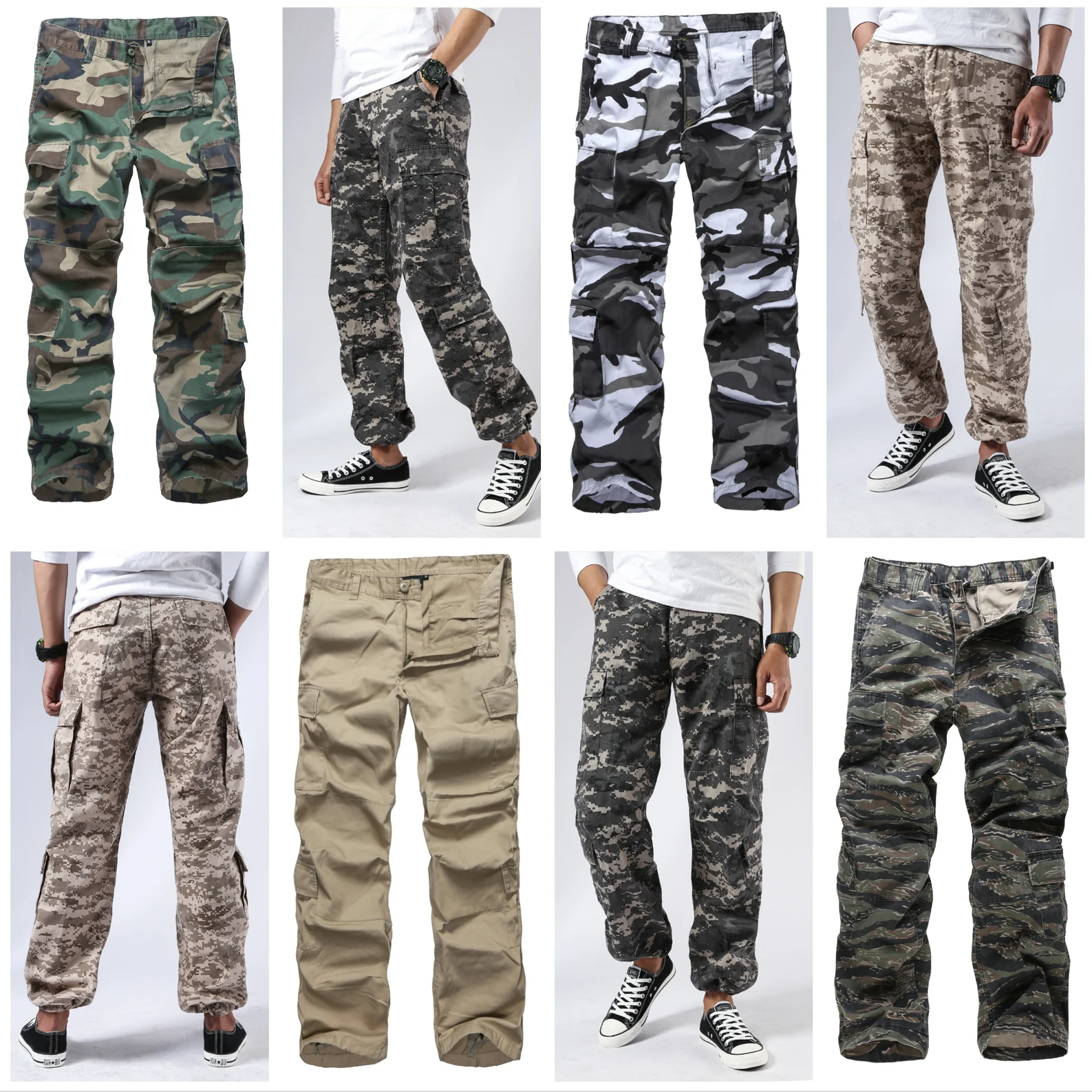  Mens Combat Military Tactical Cargo Pants Multi Pockets Casual Work Durable Cargo Pants