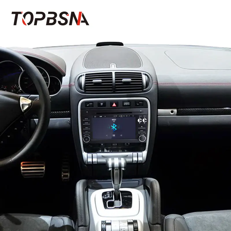 Cheap TOPBSNA Android 9.0 Car DVD Player for Porsche Cayenne 2003-2010 GPS Navigation 2 Din Car Radio Multimedia Wifi Stereo RDS Audio 5