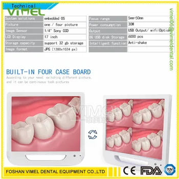 

Good Quality 5 Million Pixels All in one dental intra Oral Camera With 17inch LCD Screen+USB /wifi Dental Endoscope With Holder