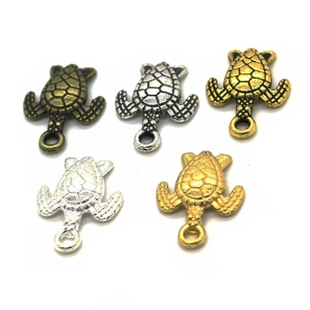 

40pcs Charms Sea Turtle 16x12mm Antique Silver Bronze Jewelry Making Charm Fit Earring Necklace Bracelet Handcraft