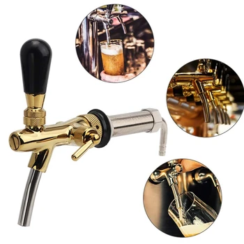 

Adjustable 5/8inch Kegerator Draft Shank Beer Tap Faucet with Flow Controller Chrome Plating Home Brew Bar Beer Wine Making Tool