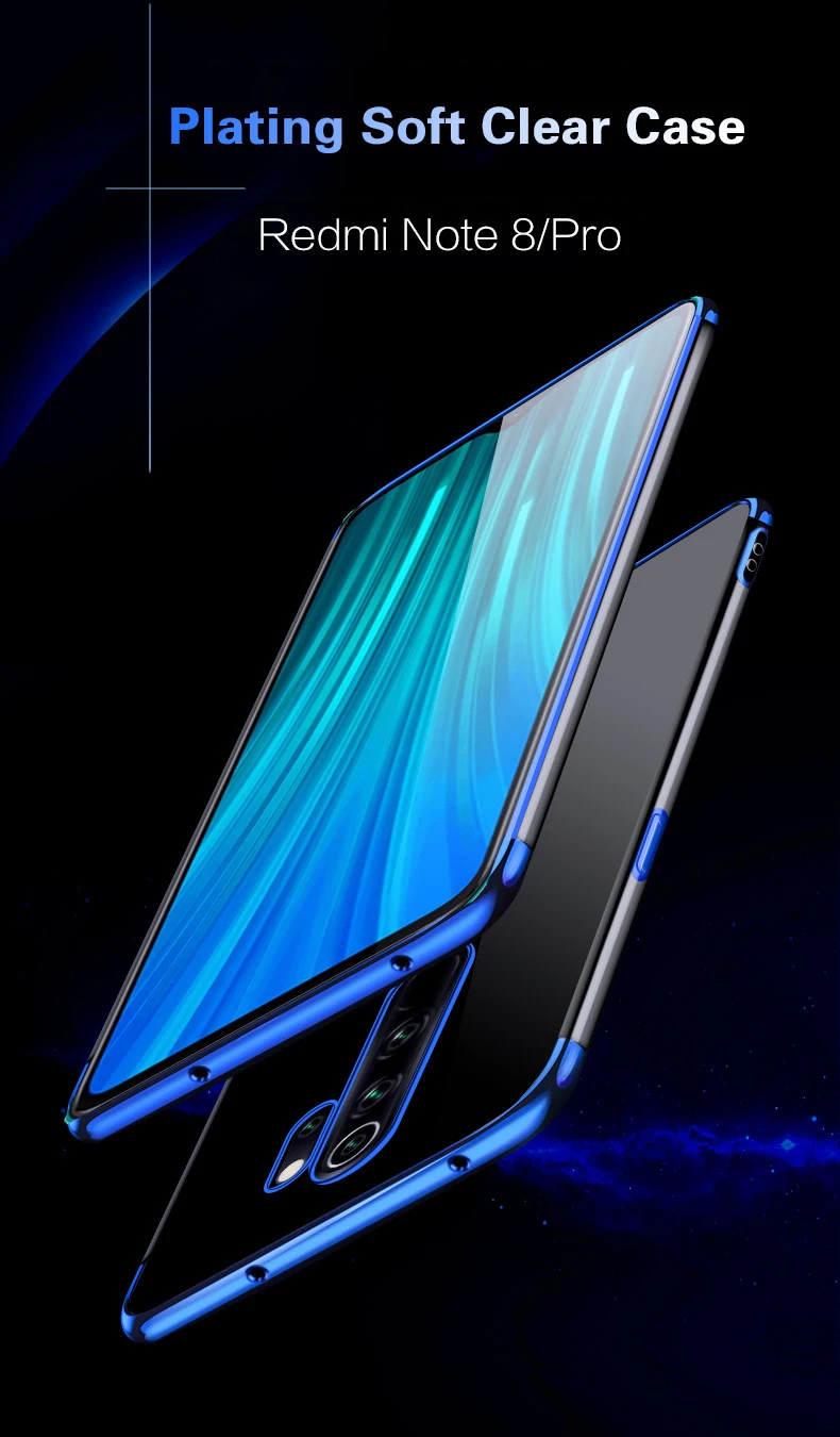 Для Xiaomi Redmi Note 8 Pro Чехол с покрытием мягкий прозрачный чехол для телефона задняя крышка для Xiaomi Redmi Note 8 Note8 Pro чехол s