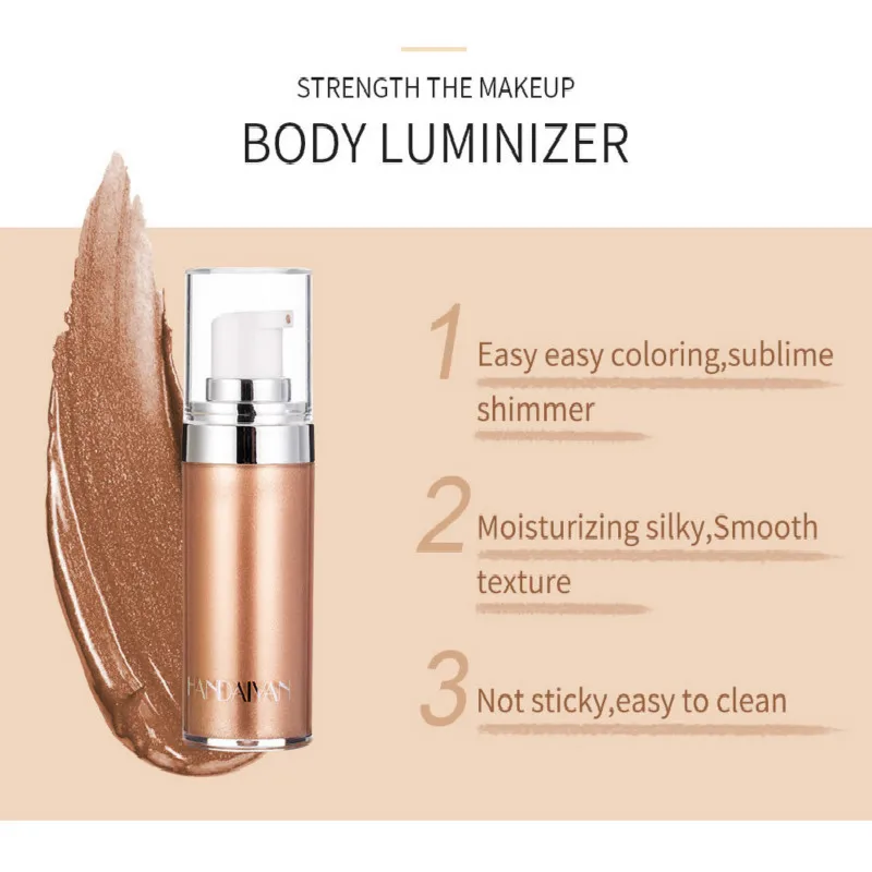 HANDAIYAN Shimmer Body хайлайтер крем с бронзатором для лица осветитель жидкое косметическое средство темное свечение кожи жемчужный крем отдых пляж путешествия