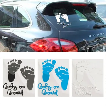 

Refective Car Sticker Cool Cute Baby on Board Auto Safety Warning Stickers Window Sticker Car-styling Hot Selling