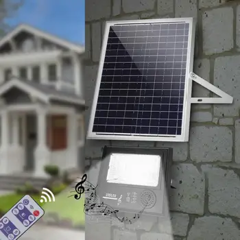 

LED Solar Powered Music Floodlight IP67 Waterproof Polycrystalline A-Grade Plate Spotlight Built-In Lithium Battery